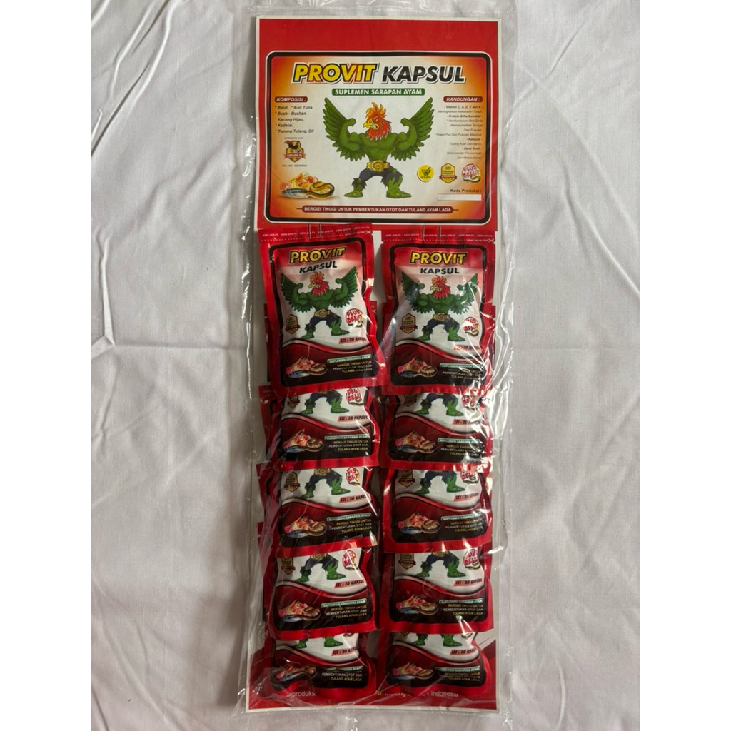 Jamu Vitamin Ayam Jago Laga PROVIT KAPSUL tulang kuat otot tenaga maksimal 1 renteng