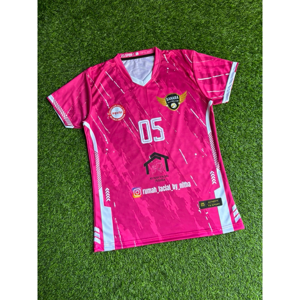 Kaos Jersey Voli Full Printing Gratis Tambah Nama Nomor Logo Sponsor