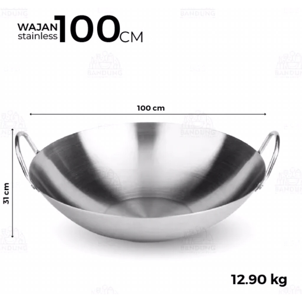 wajan besar stainles steel sus 304 tebal wajan jumbo stainles steel 100 cm 90 cm