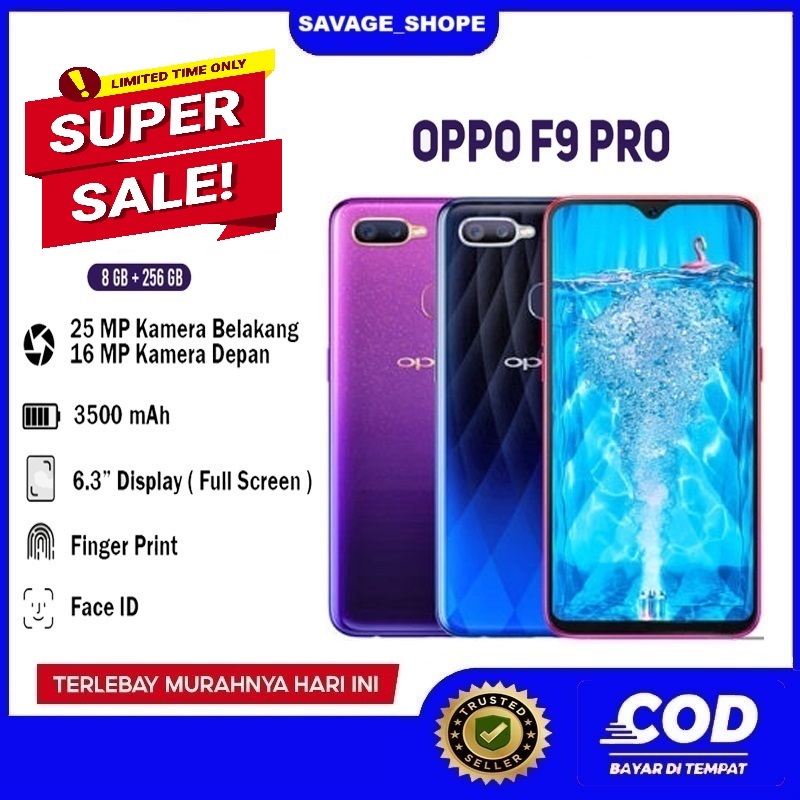OPPO F9 PRO RAM 8/256 GB PROMO TAHUN 2026 ( MASIH TERSEGEL )