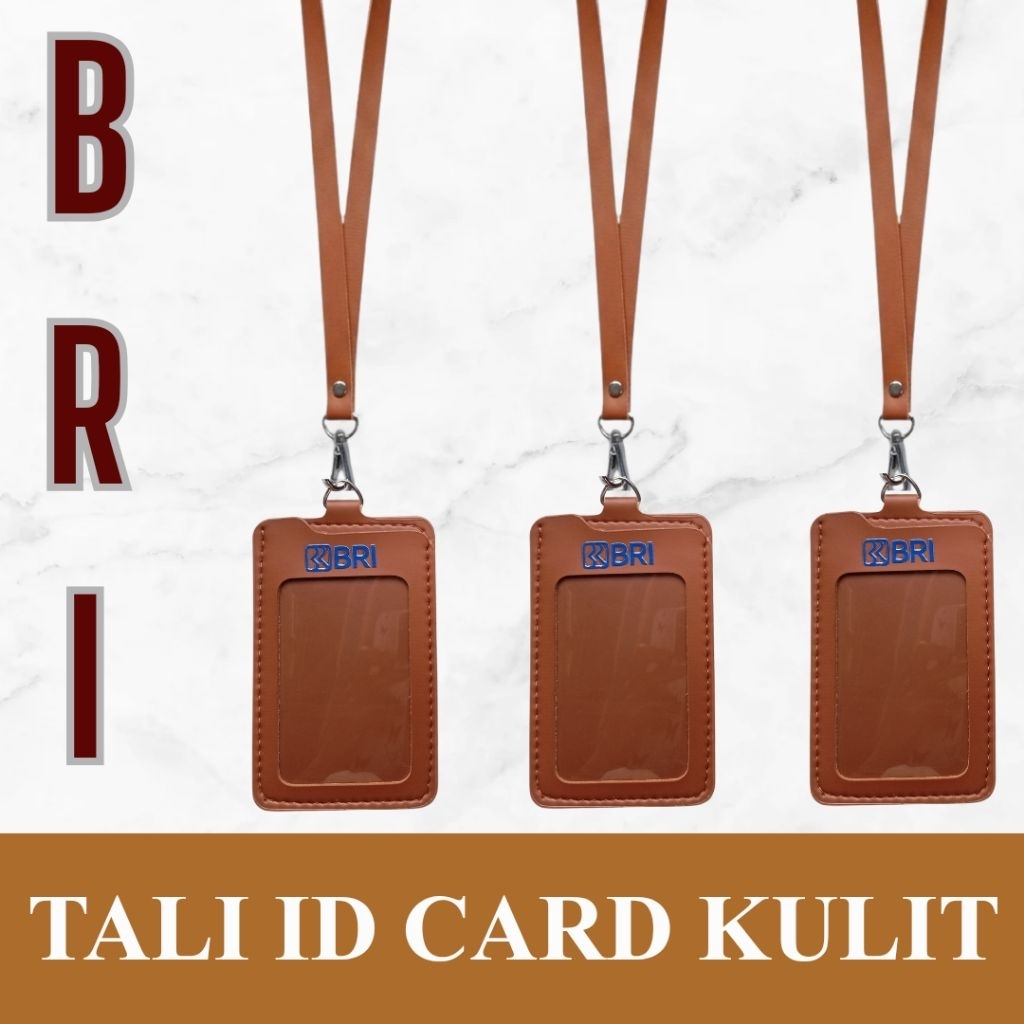 READY TALI ID CARD KULIT BRI DANANTARA / LANYARD KULIT PREMIUM BRI DANANTARA TERMURAH, KUALITAS TERJ
