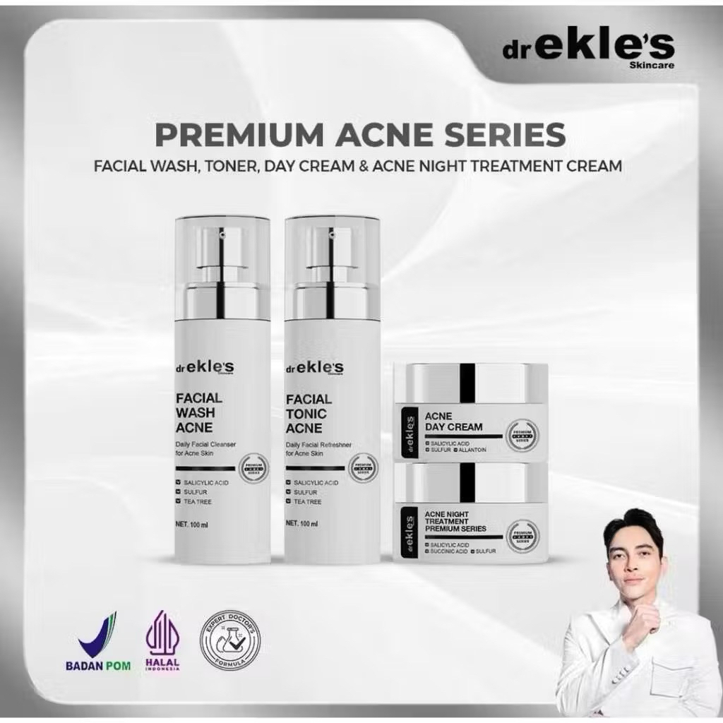PAKET PREMIUM ACNE | DR EKLES SKINCARE | EKLES CLINIC | SKINCARE ACNE JERAWAT FLEK GLOWING KINCLONG 