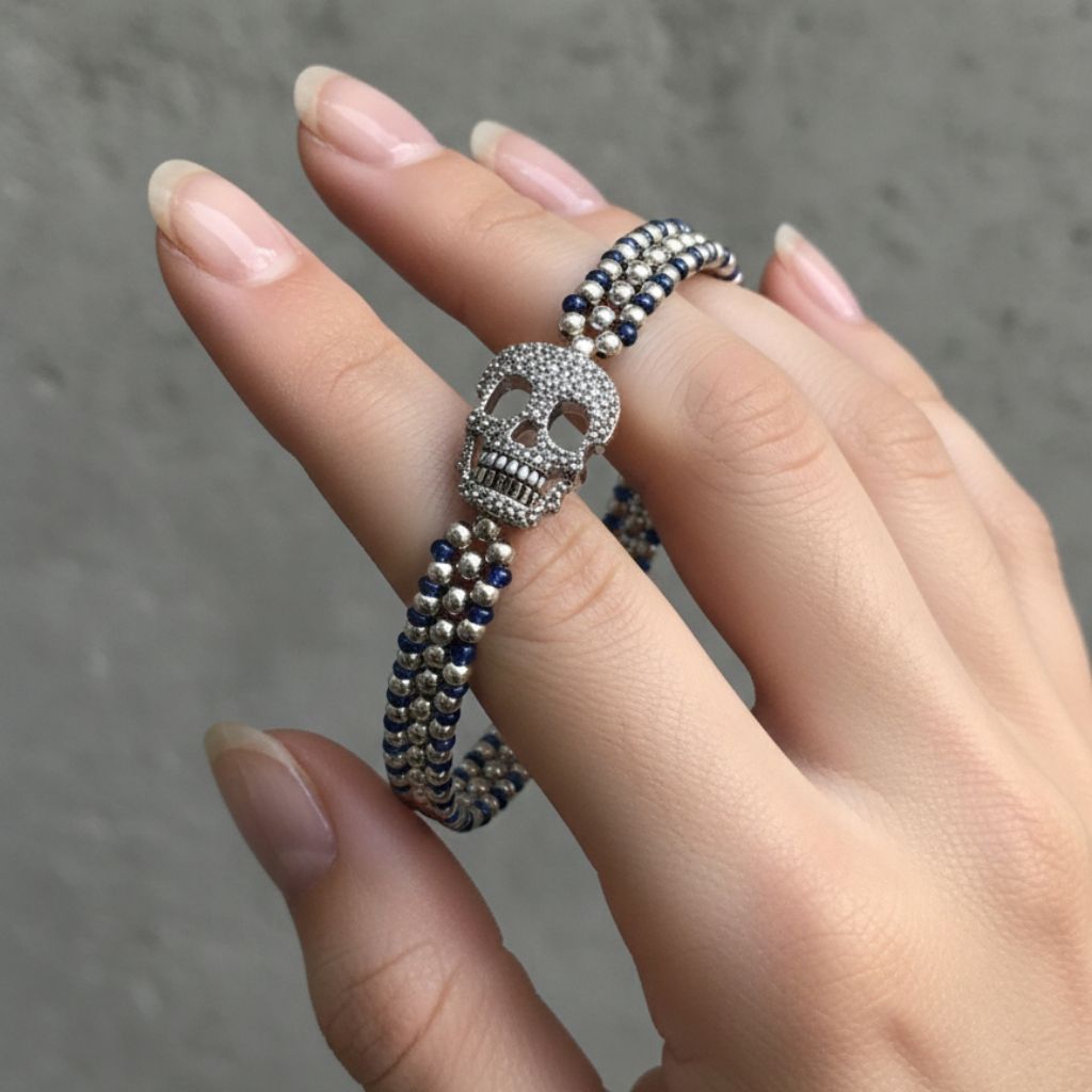 Edgy Skull Silver