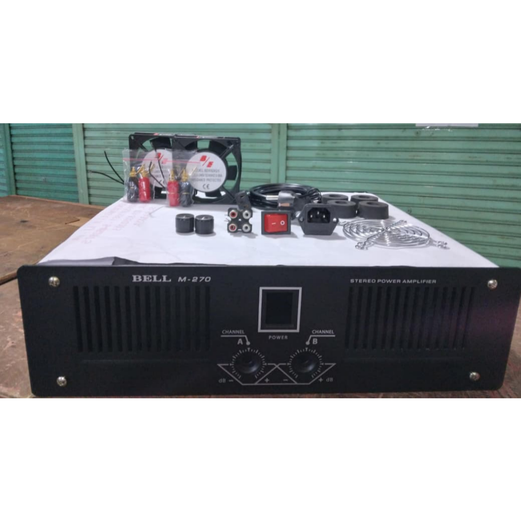 (42cm x 36cm x 12cm) Box / Casing Power Amplifier Stereo Bell M-270 + Aksesoris Komplit Kualitas Tin