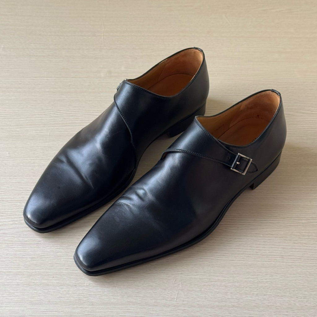 Magnanni Efren Single Monk Strap Black Leather
