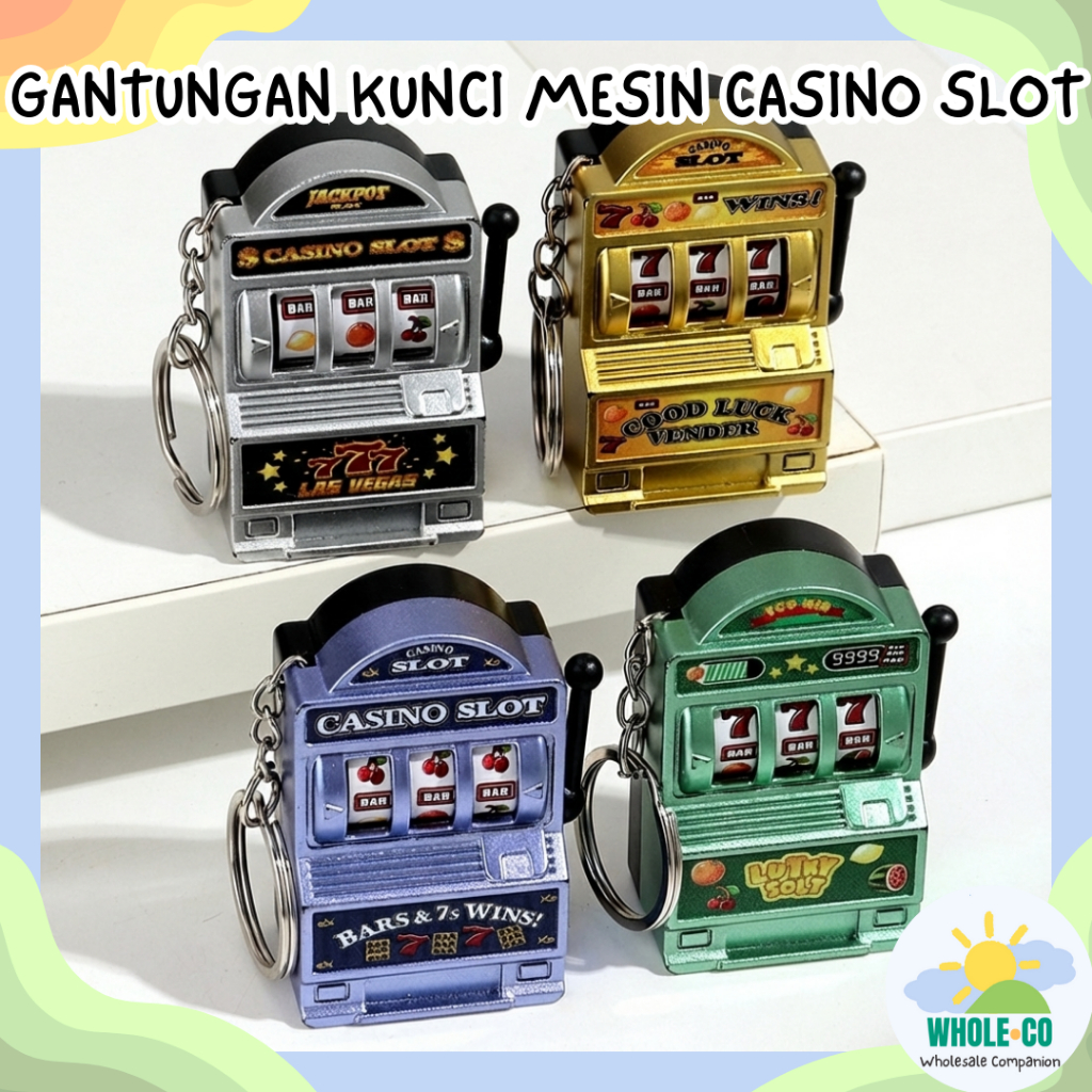 Gantungan Kunci Mesin Casino Slot Premium Las Vegas Spin Lucky Jackpot Lucu Unik Imut Termurah grosi