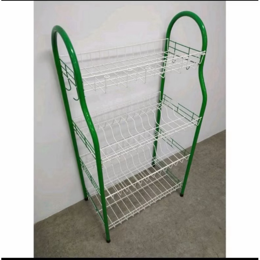 Rak piring besar jumbo susun 4 Nagacoy | Rak piring jadul bahari besi