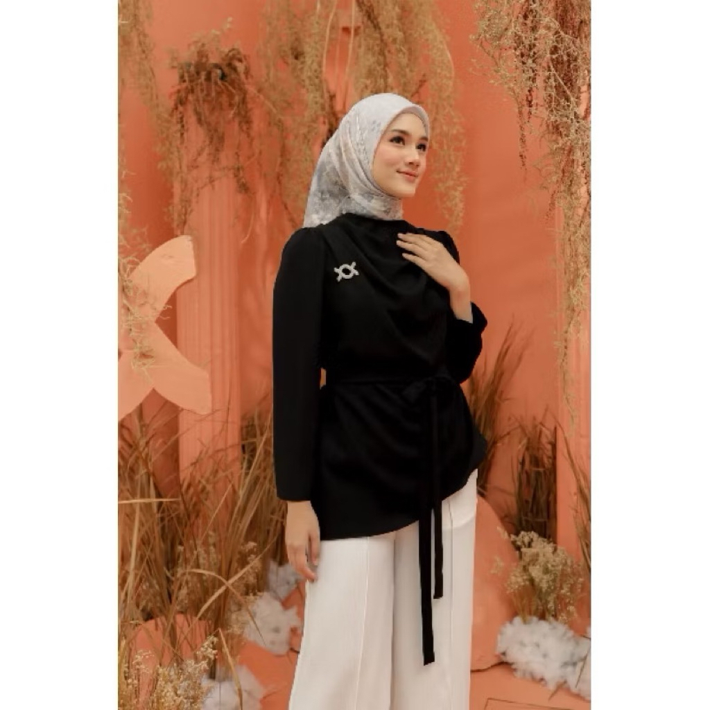 NEW Baju Atasan Cordelia Blouse Wearing Klamby Moonless Night S/M Atasan WK Cordellia Black Klamby O