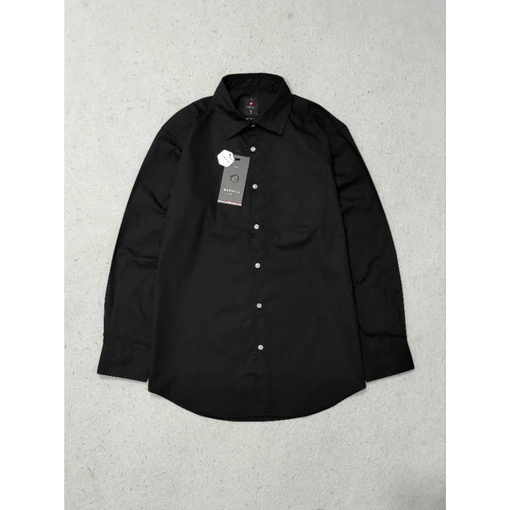 kemeja panjang hitam pria benhill