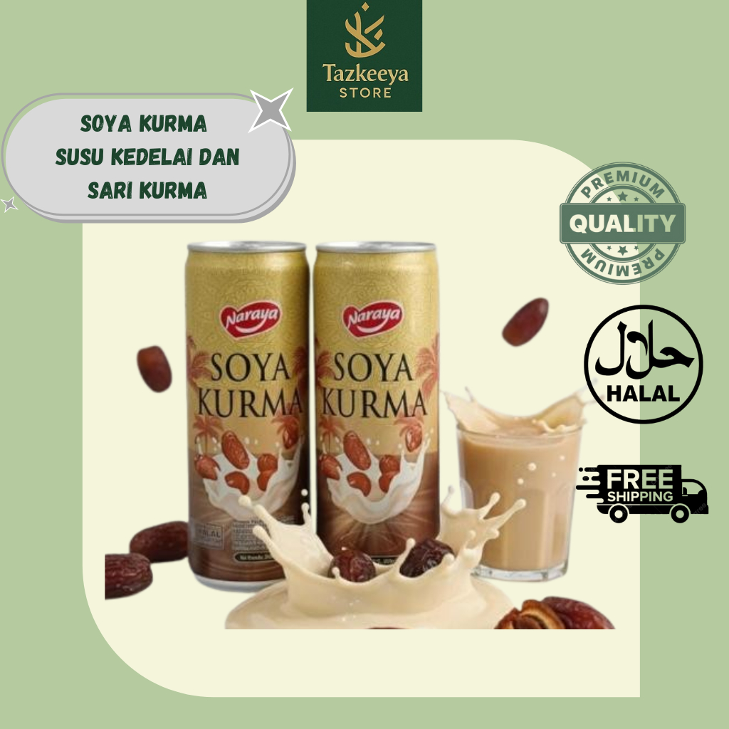 Naraya Soya Kurma | Minuman Kaleng Susu Kurma 300 ml