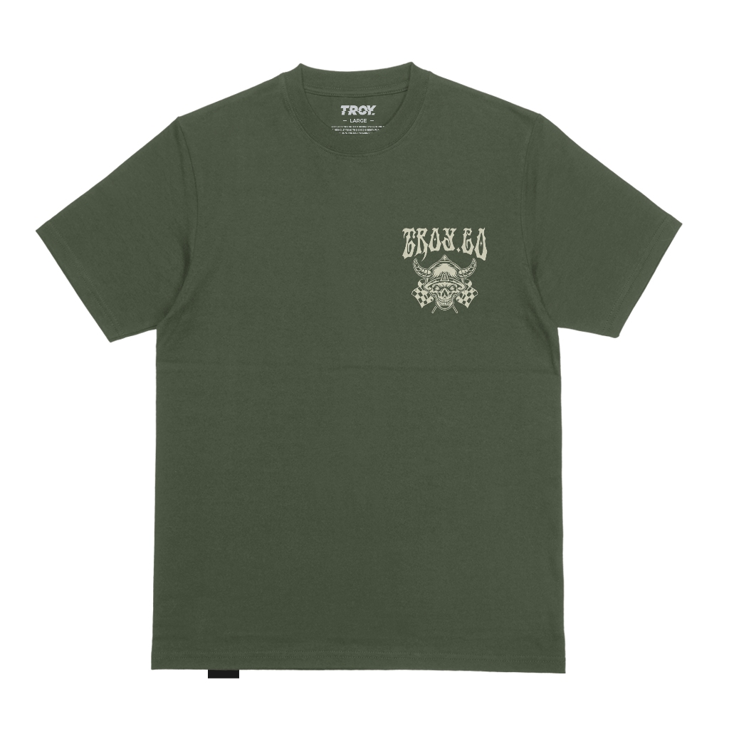 Troy Company Tshirt Army Green Born to Ride - Kaos Lengan Pendek Kaos Hijau Army MTD 3523