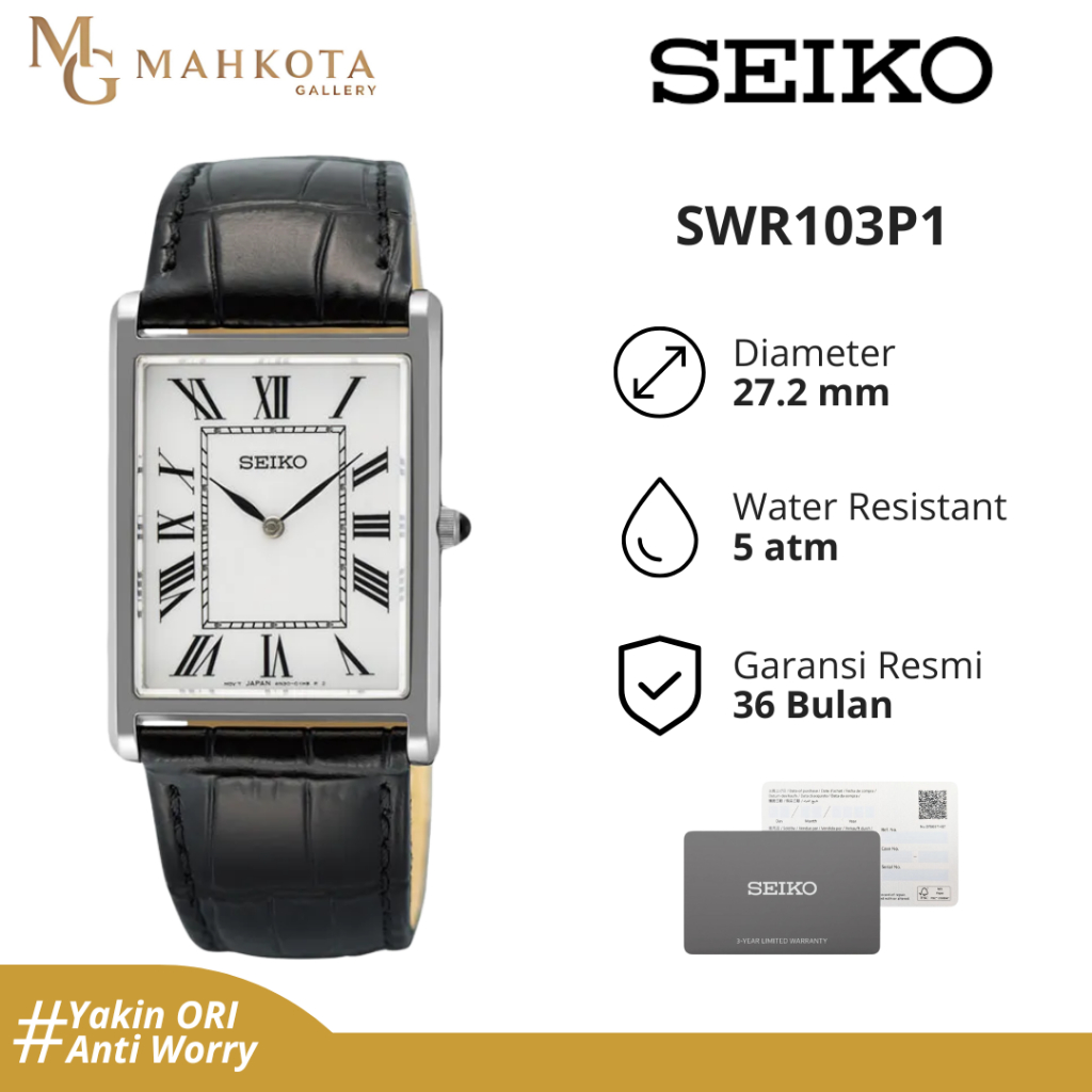 Jam Tangan Pria SEIKO SWR103P1 Strap Kulit Original Bergaransi Palembang