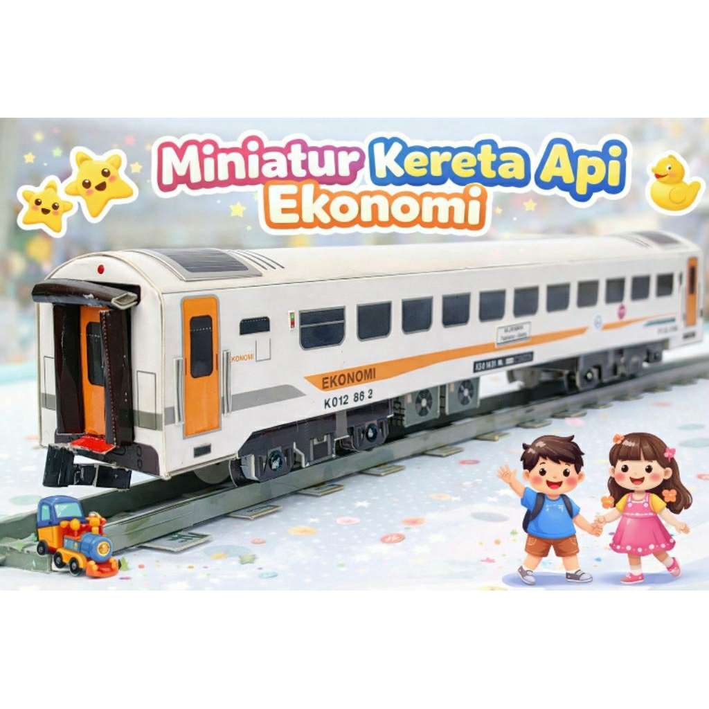 Mainan Edukasi Anak Miniatur Gerbong Kereta Api Ekonomi