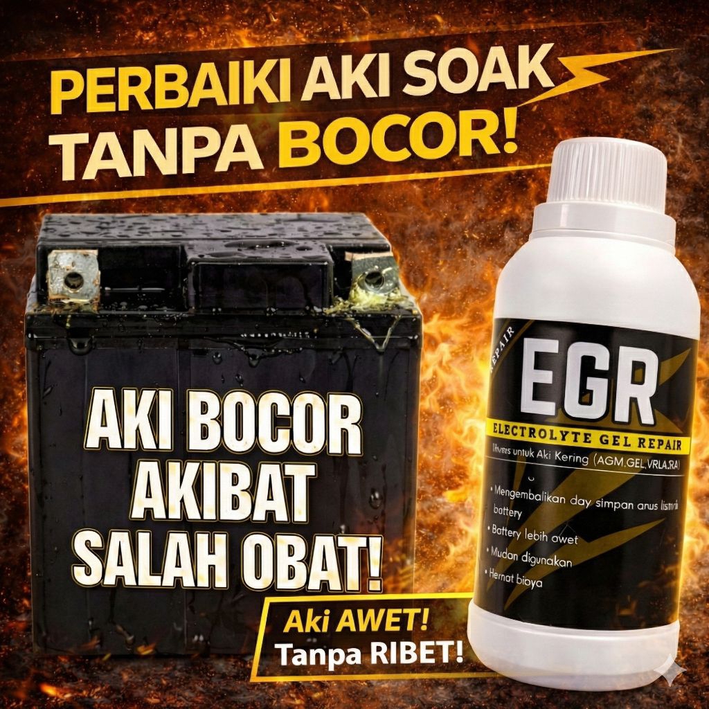 Cairan Perbaikan Aki Kering EGR Elektrolit Gel Repair Pengawet Aki untuk Aki Motor Sepeda Listrik Ta
