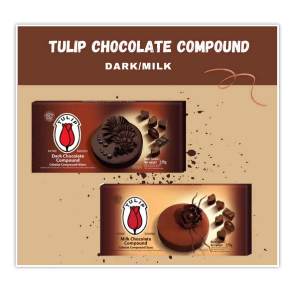 Tulip Dark Milk Chocolate 225 gr Coklat Compound