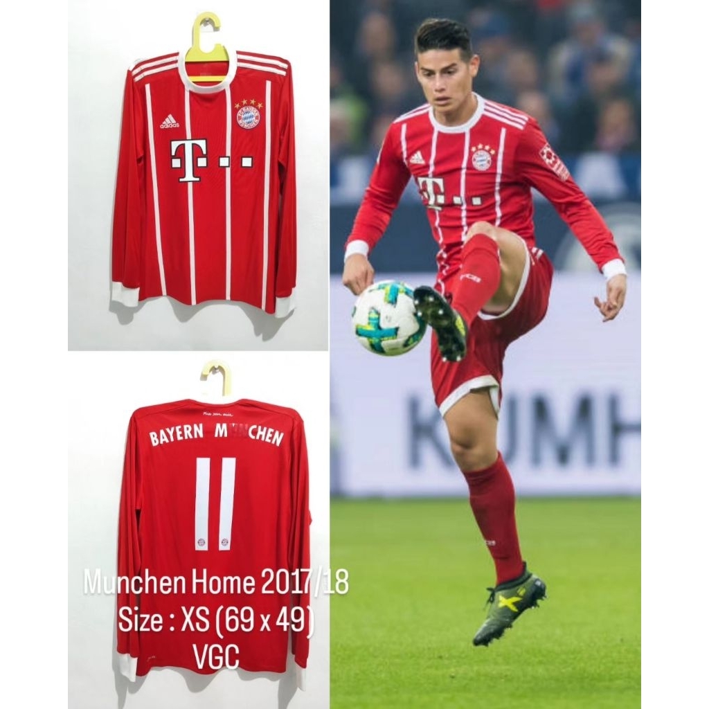 Jersey original Munchen Home 2017 2018 LS Lengan panjang