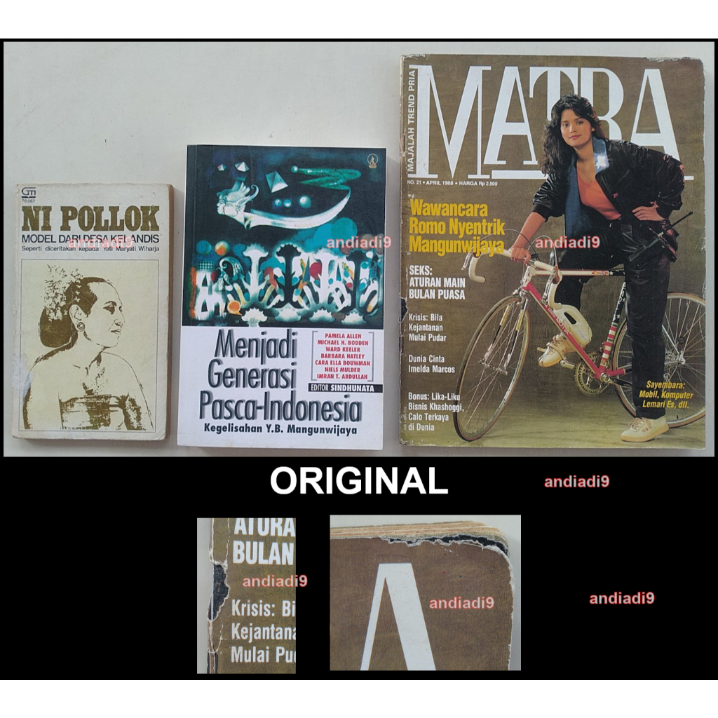 BUKU MENJADI GENERASI PASCA -  INDONESIA KEGELISAHAN Y. B. MANGUNWIJAYA SINDHUNATA NI POLLOK MATRA W