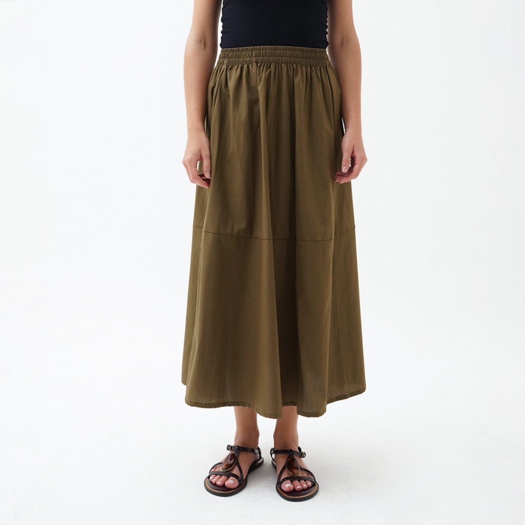 Mississippi A-Line Cotton Skirt Bawahan Wanita Rok LIN000721M Olive