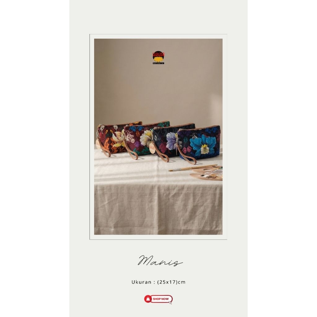 Pouch Makeup / Dompet Kosmetik Lukis Manis SHAGIDA • Souvenir & Oleh - oleh Khas Bali