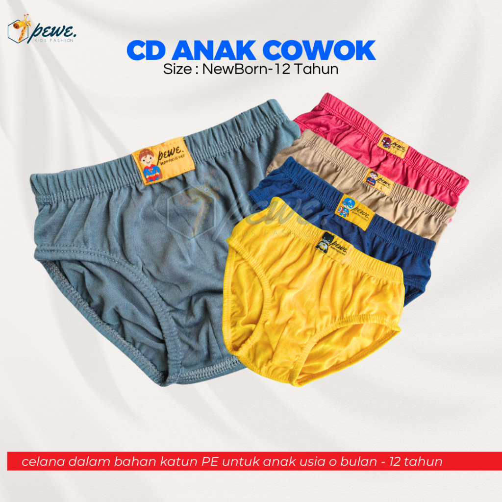 1 Lusin Sempak Anak Laki laki Polos Anak Cowok - clana dalam anak cowo - Celana Dalam Anak Laki Semp