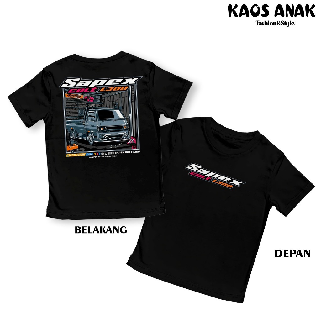 KAOS SAPEK COLT L300 - BAJU ATASAN ANAK TRUK PICKUP SAPEK COLT L300 BAHAN DISTRO COTTON COMBED