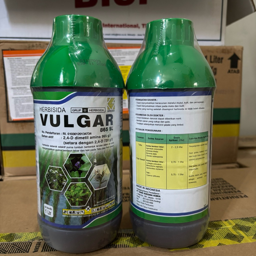 VULGAR 865 SL 1 Liter - Herbisida Sistemik Racun Rumput Liar Dimetil Amino Kemasan 1 Liter