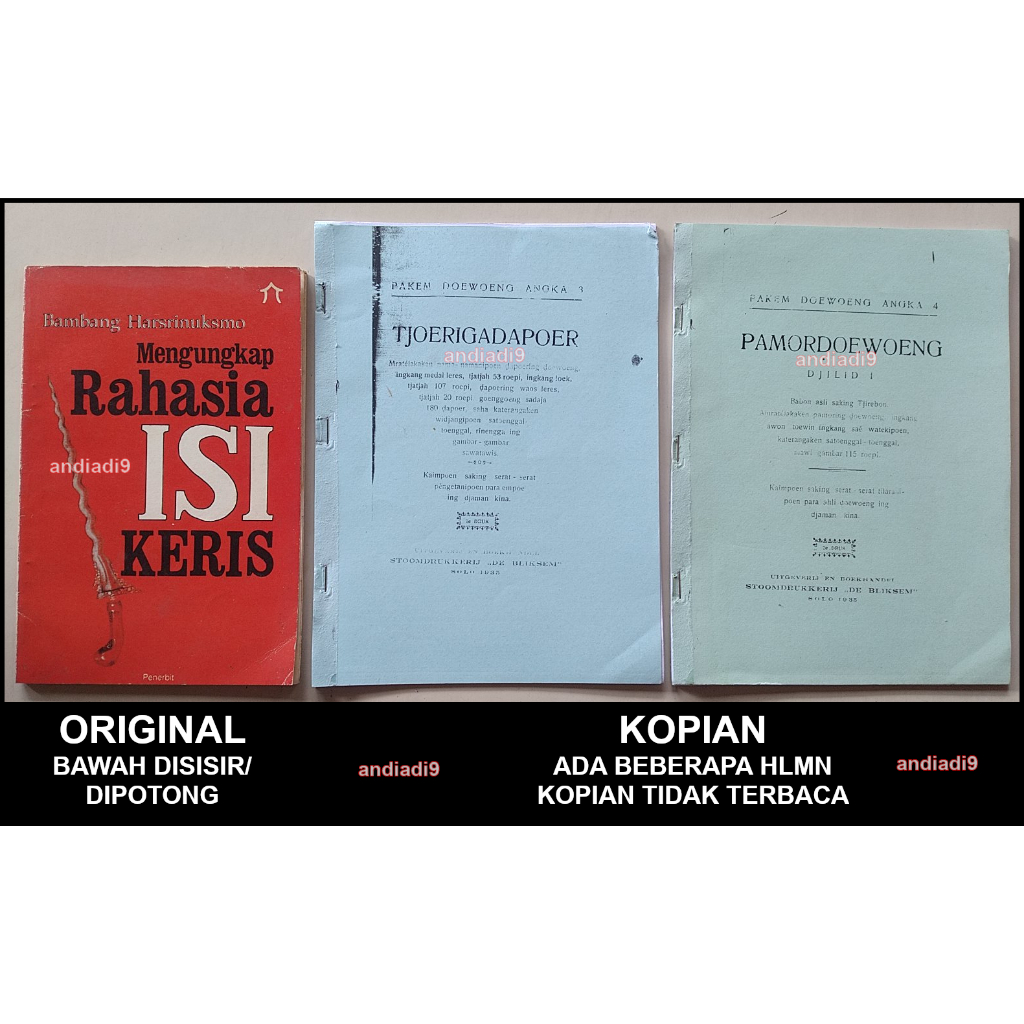 BUKU MENGUNGKAP RAHASIA ISI KERIS BAMBANG HARSRINUKSMO ORIGINAL ASLI KOPIAN PAKEM DOEWOENG ANGKA 3 T
