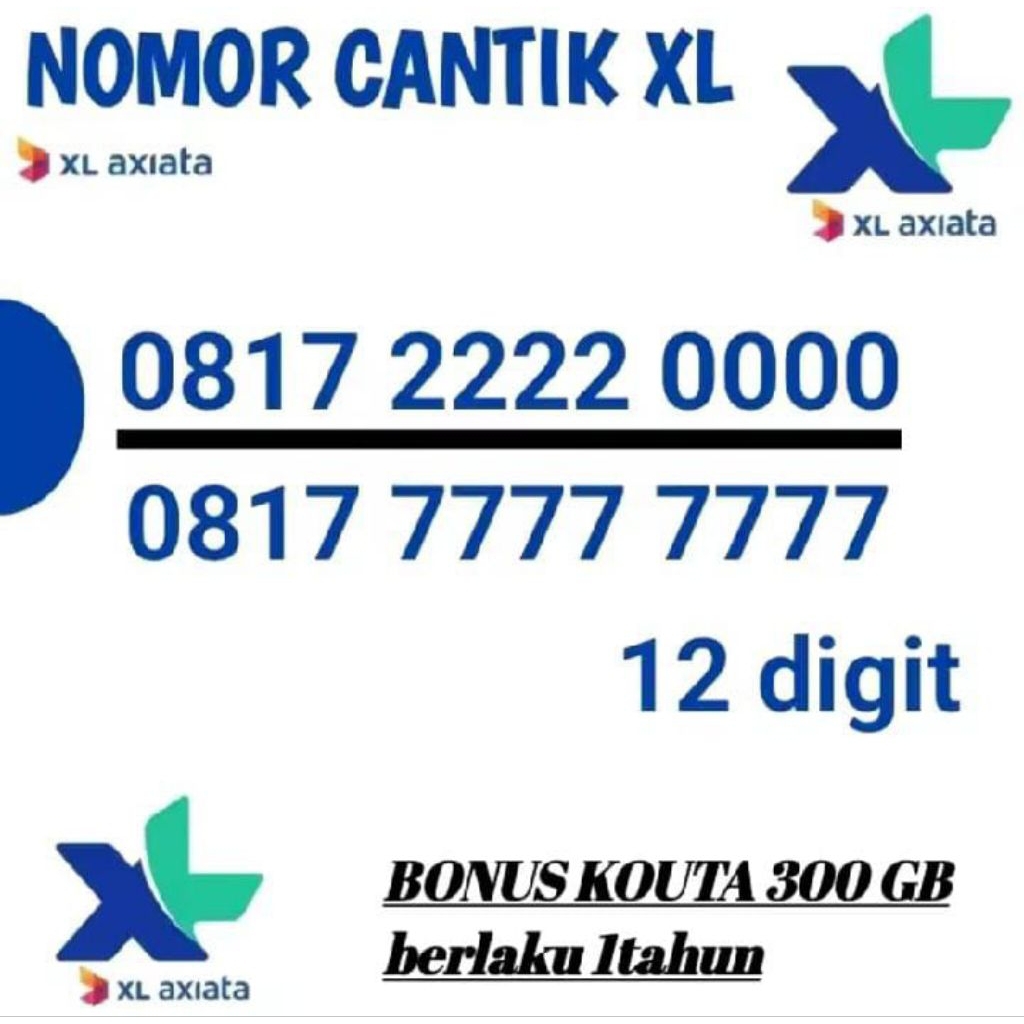 Promo Kartu Perdana XL 12Digit Bonus Kuota 300GB Support Jaringan 4G