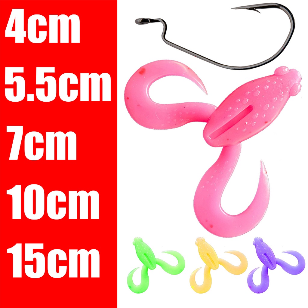 TERBAIK UMPAN SABAITZER + KAIL 4CM 5.5CM 7CM 10CM UMPAN CASTING IKAN GABUS TOMAN KATAK WORM HOOK