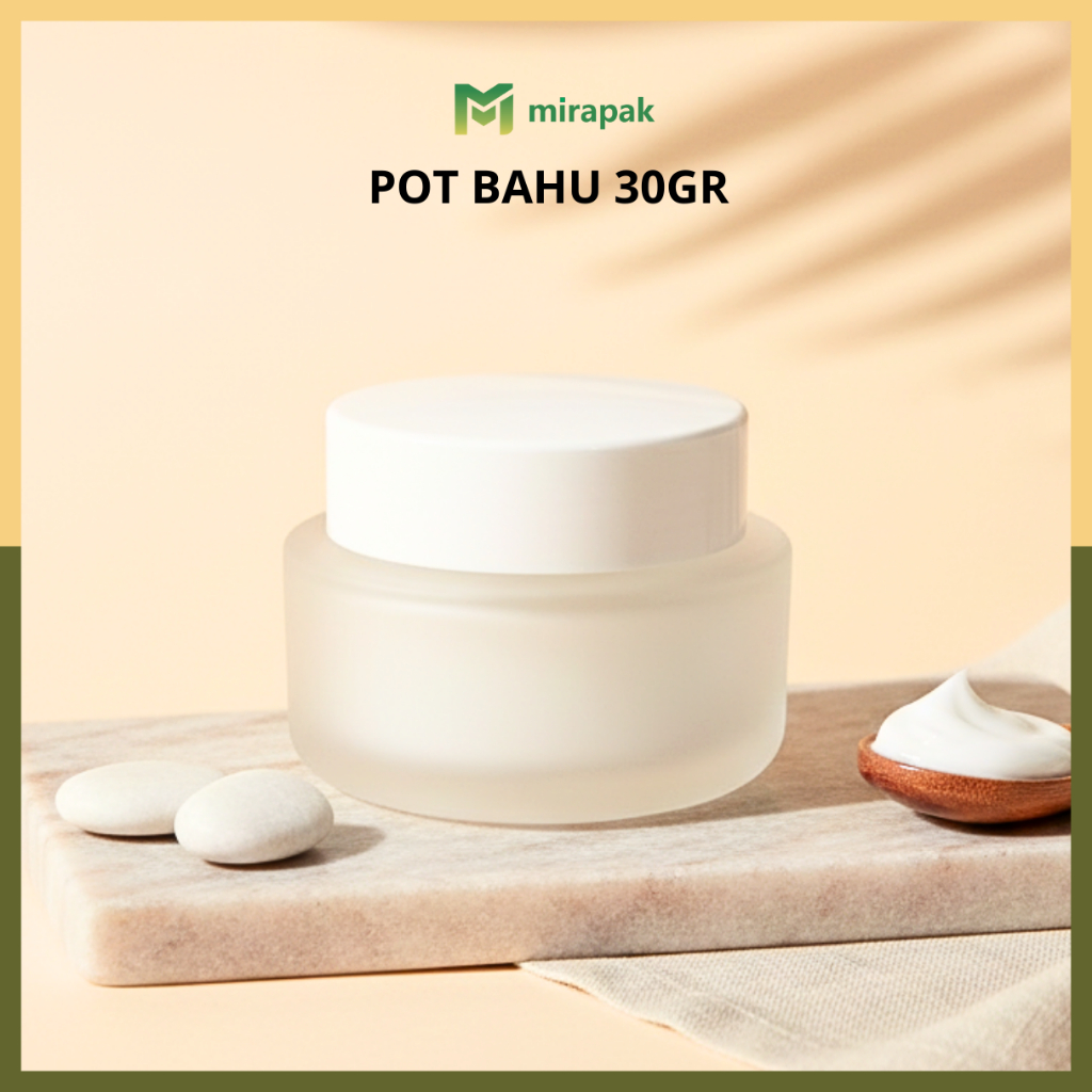POT KRIM 30GR DOF FROSTED - TUTUP PUTIH - JAR CREAM MOISTURIZER KOSMETIK - PMK30DOF CPW20