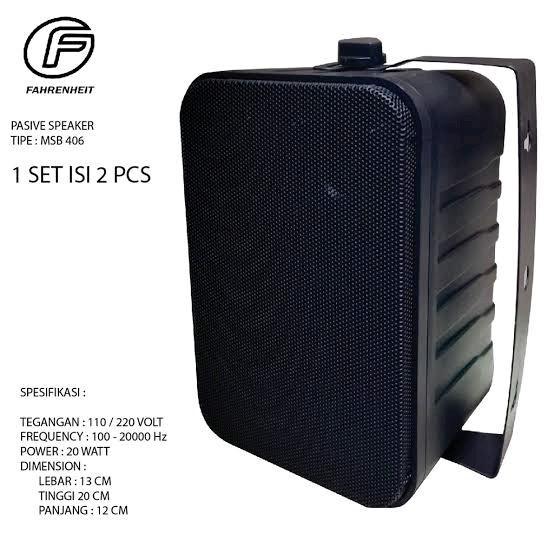 Speaker Pasif 4inch Fahrenheit MSB 406 Original Garansi Harga per Pasang