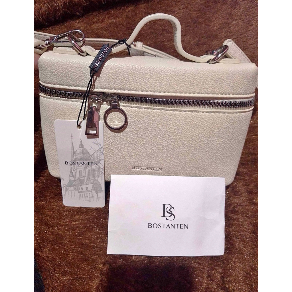 Tas Selempang Wanita Bostanten - Kulit PU, Warna Off Putih, Desain Elegan