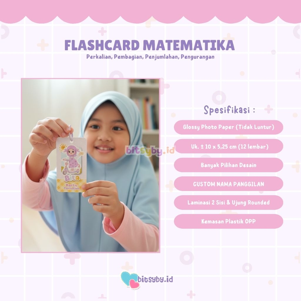 FLASHCARD MATEMATIKA CUSTOM NAMA ANAK | FLASHCARD PERKALIAN | FLASHCARD PEMBAGIAN | FLASHCARD PENJUM