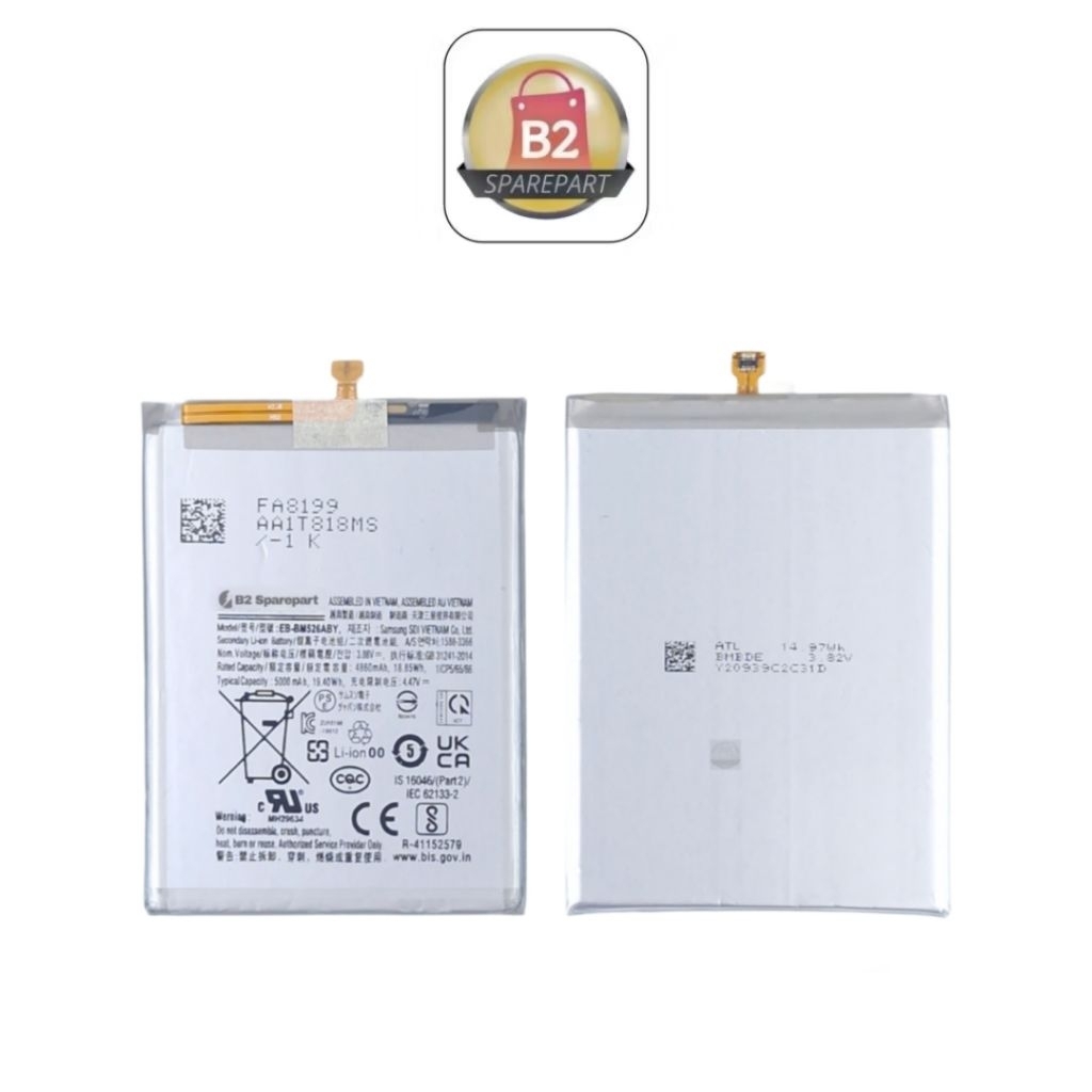 B2 SPAREPART - Baterai EB-BM526ABY Untuk Model Samsung A23 / A73 / M23 / M33 / M52 Battery