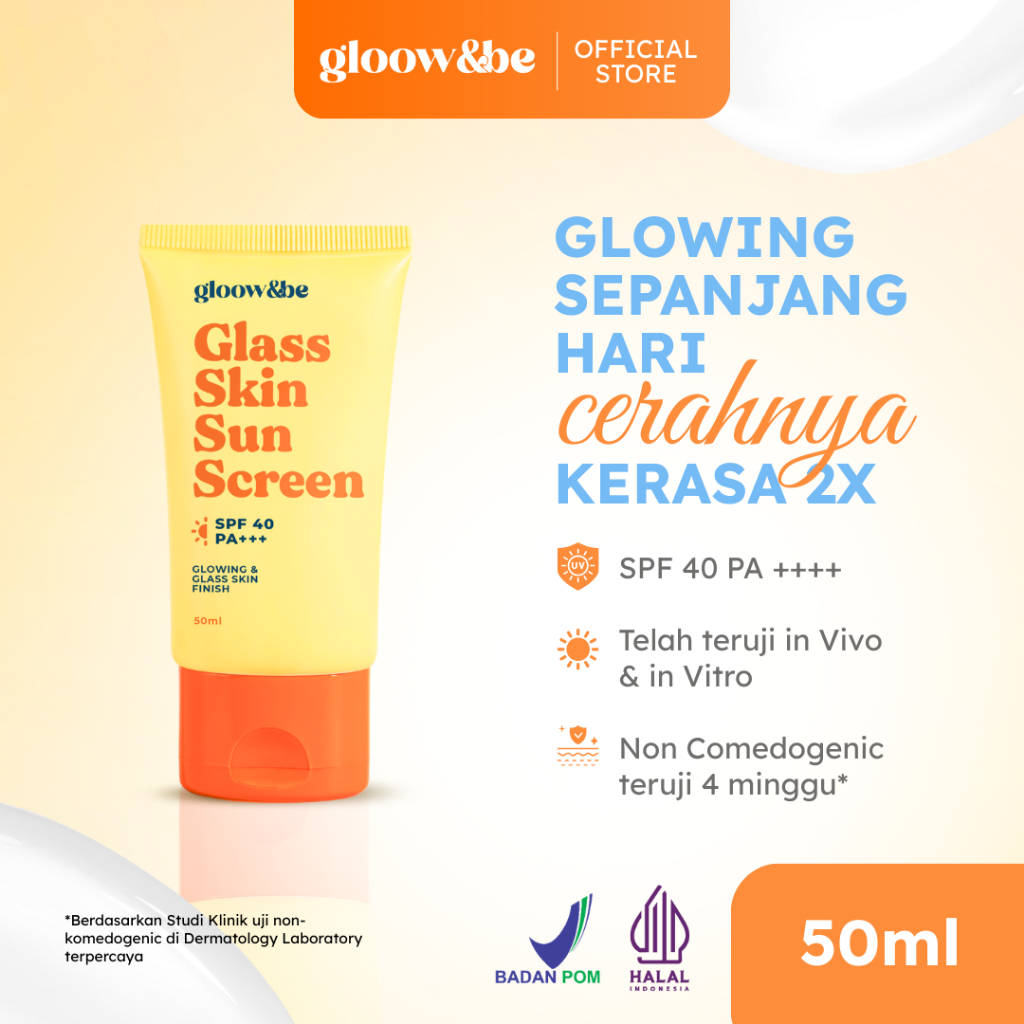 [AQEELA PICK'S] Gloow&be Glass Skin Sunscreen SPF 40 PA+++  Hybrid | Tone up UV | Glowy Finish | Rin