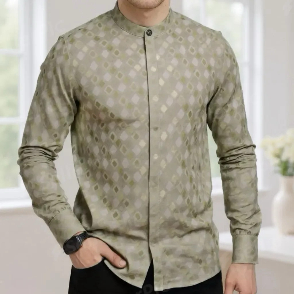 BAJU KOKO BAHAN ADEM WARNA ALPUKAT AVOCADO LENGAN PANJANG BAJU KEMKO PRIA MUSLIM