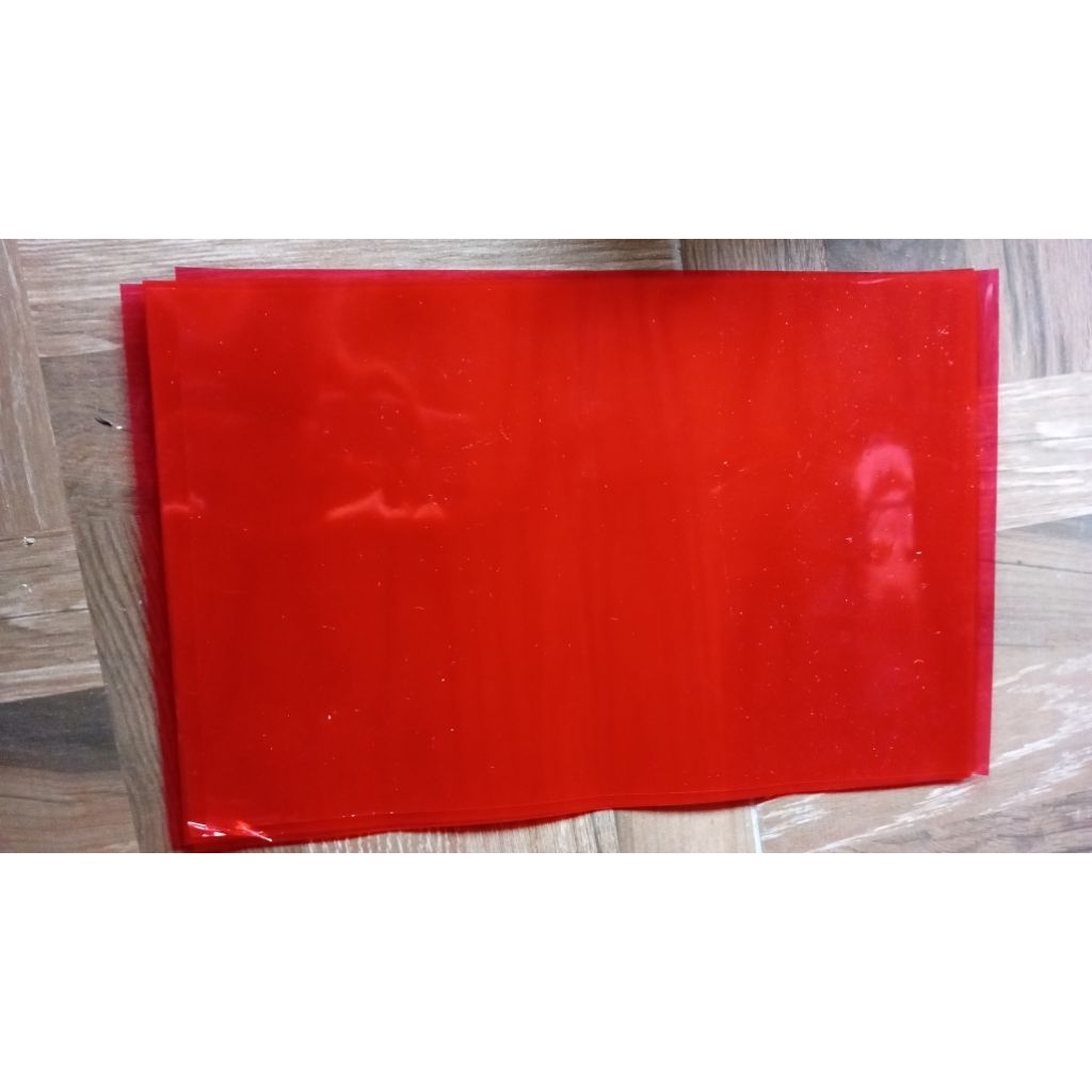 plastik mika a4 bening merah untuk cover