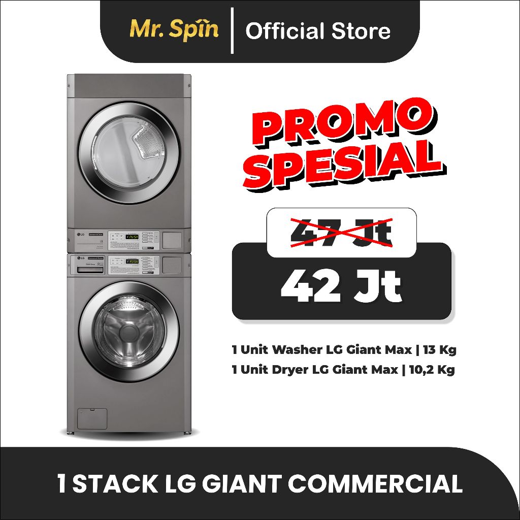 Paket Stack LG Giant Max Washer dan Dryer - Promo Awal Tahun - LG Commercial