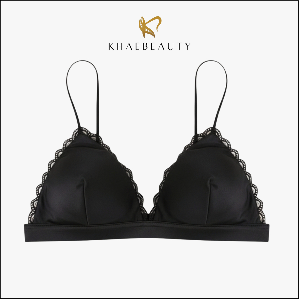 KHAEBEAUTY BH Bra V Push Up Seksi Bikini Wanita Bralette Sexy Bahan Satin Licin BR119