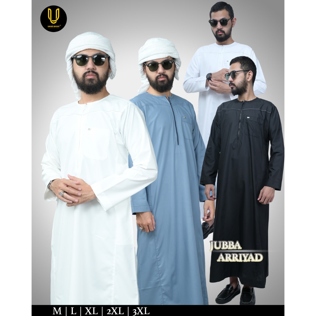 Uhud Basic - JUBAH JUBBAH GAMIS PRIA ARRIYAD ZIPPER