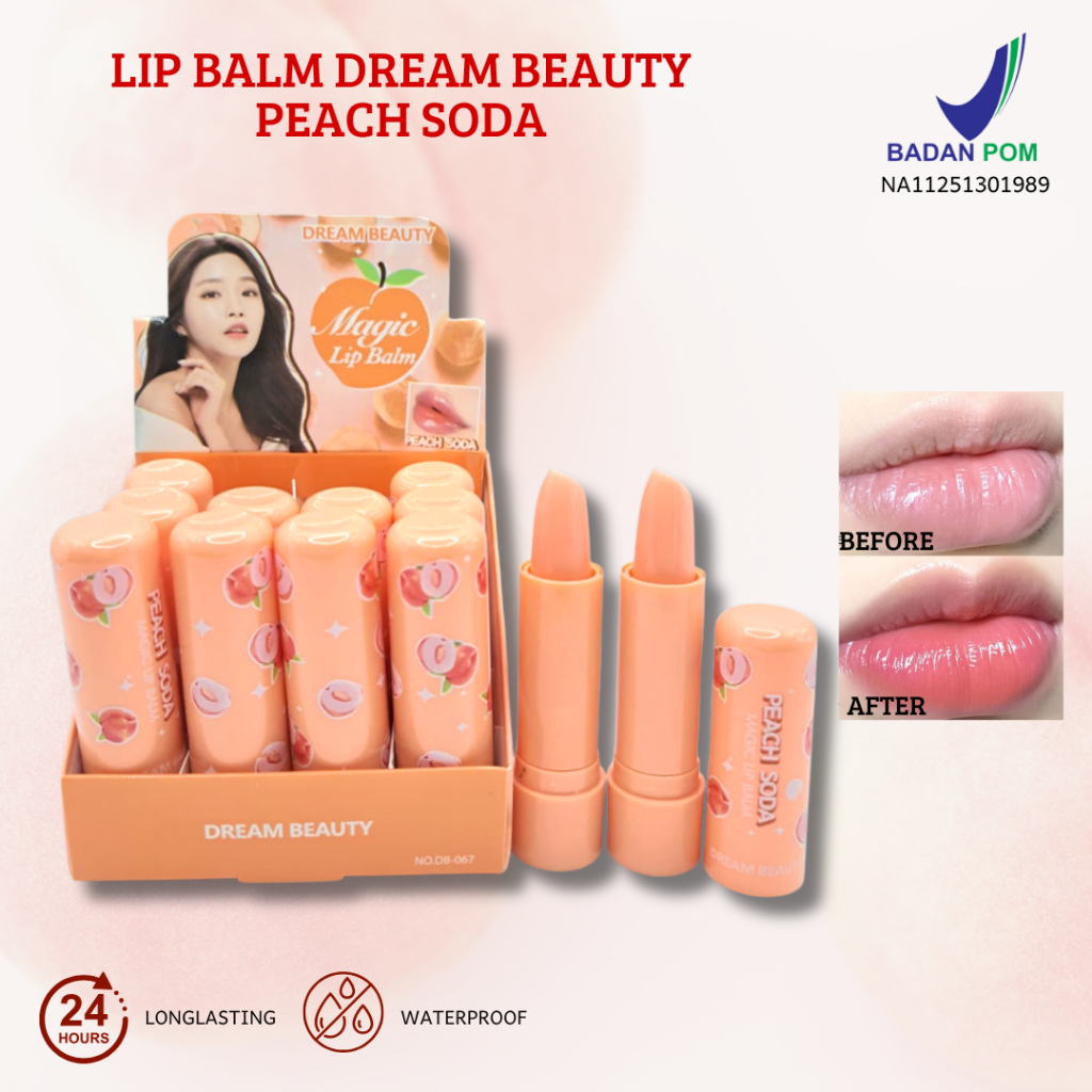 NEW PRODUK PERBOX (BPOM) LIP BALM DREAM BEAUTY PELEMBAB BIBIR AVOCADO/PEACH SODA