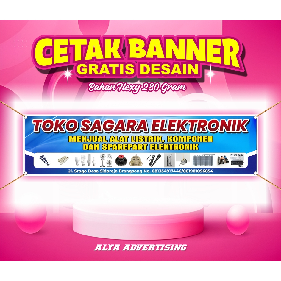 SPANDUK/BANNER TOKO LISTRIK
