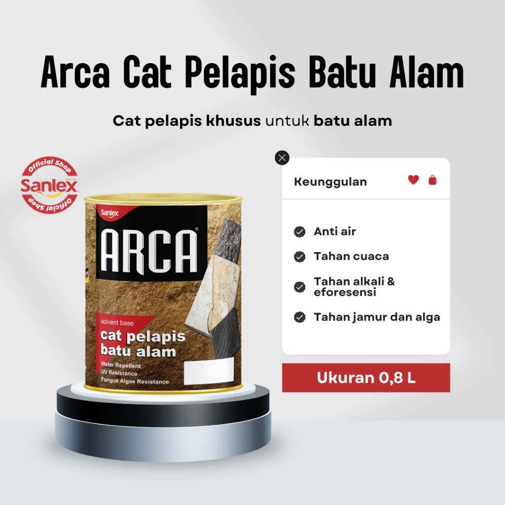Arca Batu Alam - Cat Pelapis Batu Alam - 0.9 Lt
