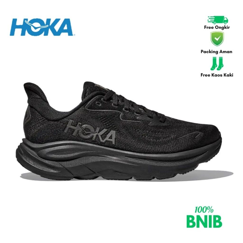 Sepatu Running Hoka Clifton 10 All Black Men's