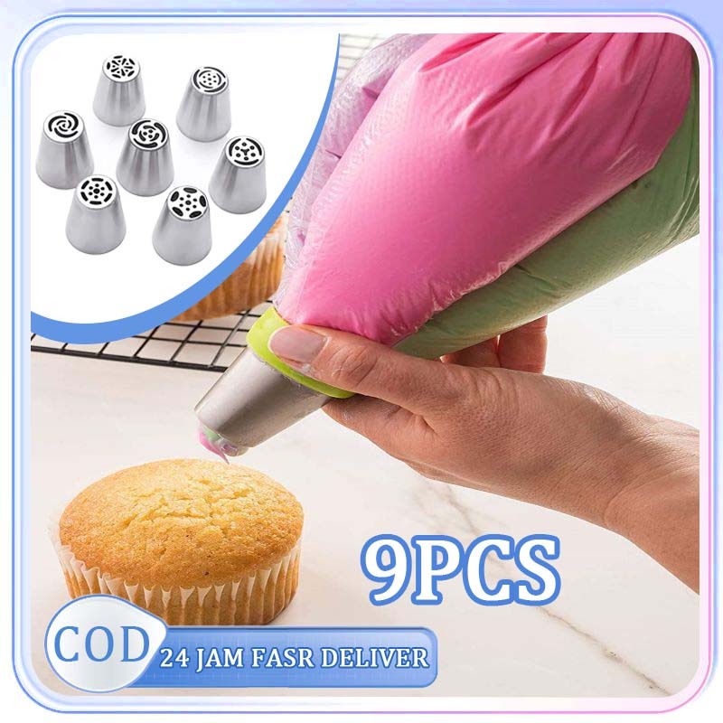 9pcs/Set Spluit Cetakan Kue Spuit Rumput Untuk Menghias Kue Ukuran Kecil Untuk Icing Kue