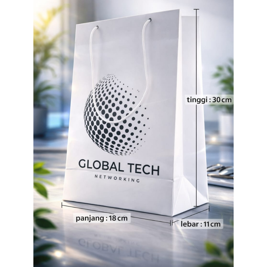 Paper Bag Custom Minimal quantity ukuran 18 cm x11 cm x 30 cm