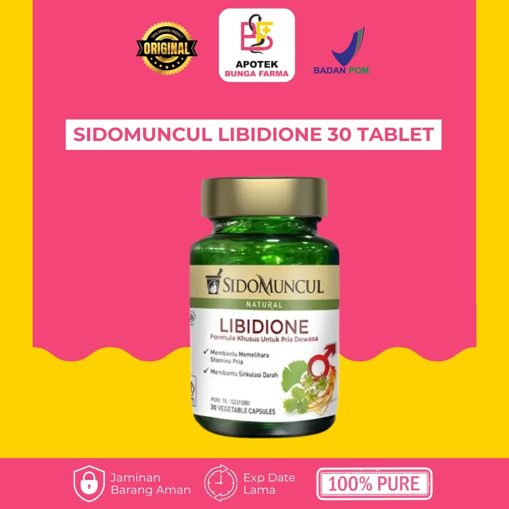 Sidomuncul Libidione / Ekstrak Ginkgo Biloba & Ginseng - Vitalitas Pria - Kemasan Botol 30 Tablet