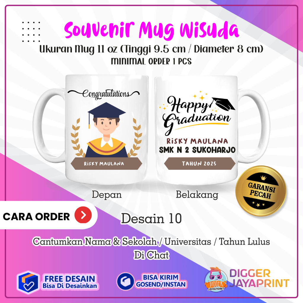 Mug Wisuda Custom Mug Graduation Souvenir Mug Wisuda Custom Nama Murah