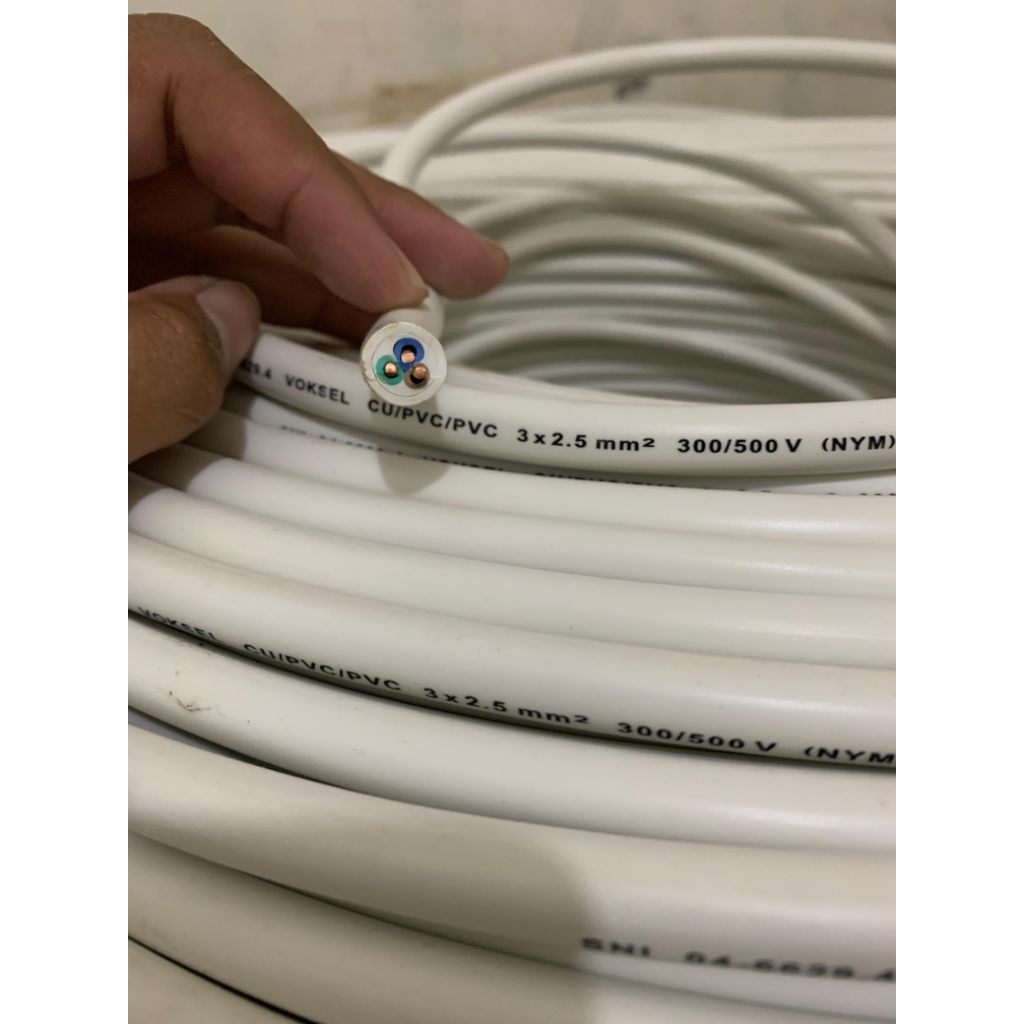 KABEL VOKSEL NYM 3x2,5 SNI HARGA PER 10 METER NYA BARU GRESS