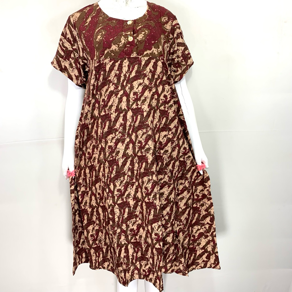 Sikobajutidur - Sutra Ungu Klok Daster Busui Batik Kancing | Sutra Ungu Klok | Batik Sutra Ungu | Da